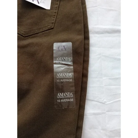 NEW Gloria Vanderbilt Amanda Original Slimming Jeans Size 10 Huckleberry + Olive - Picture 6 of 16